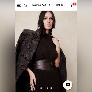 Banana Republic Leather Corset Waist Belt (XXL, Chocolate Brown)